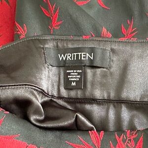 Written black and red skirt